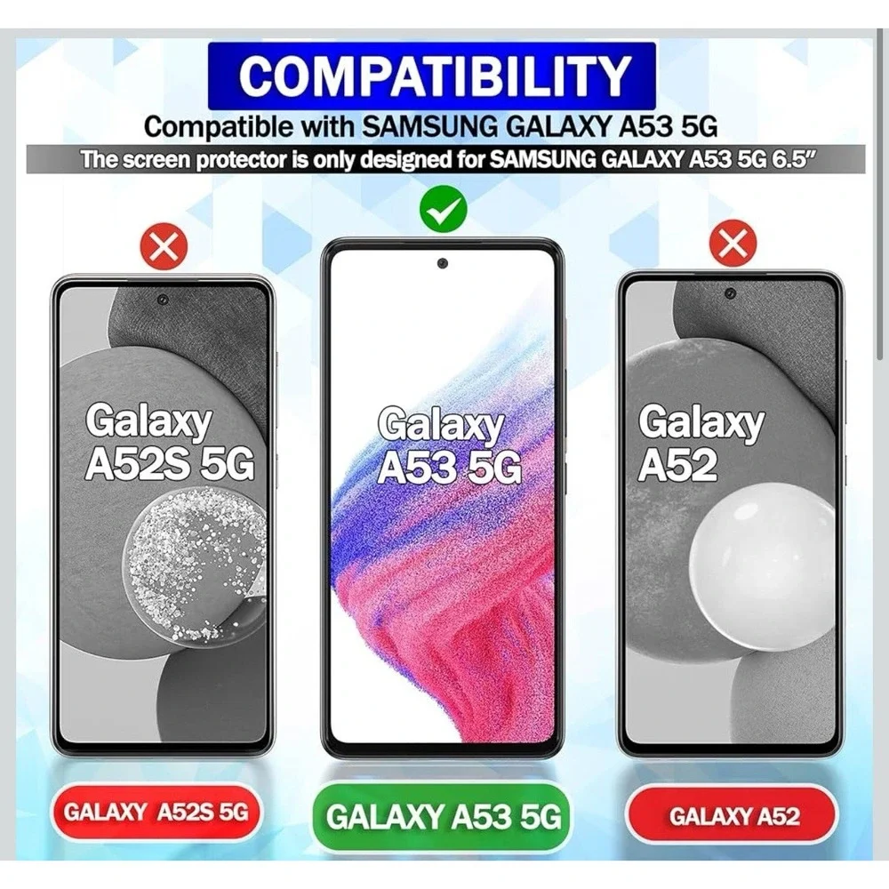 RKINC Screen Protector [3-Pack] for Samsung Galaxy A53 5G - Picture 2 of 8